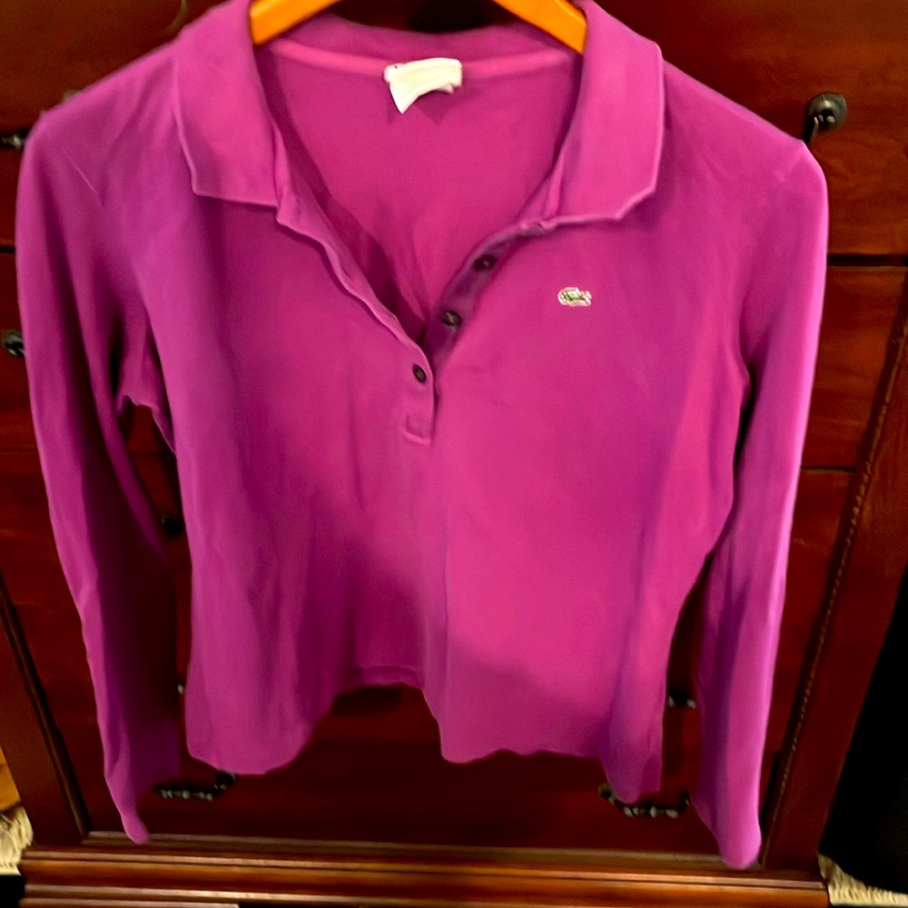 Lacoste purple Long Sleeve Polo Size 46
